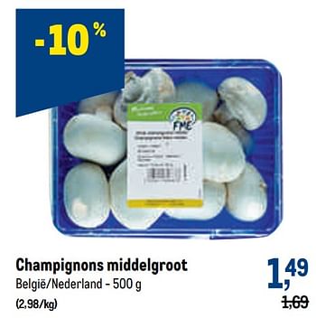 Promoties Champignons middelgroot - Huismerk - Makro - Geldig van 24/08/2022 tot 06/09/2022 bij Makro