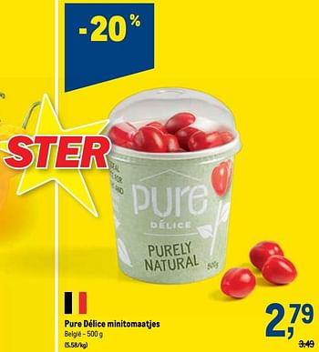 Promoties Pure délice minitomaatjes - Pure Délice - Geldig van 24/08/2022 tot 06/09/2022 bij Makro