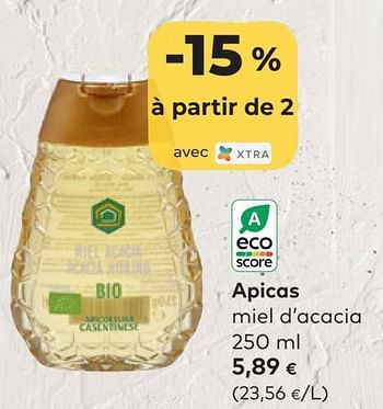 Promotions Apicas miel d`acacia - Apicas - Valide de 17/08/2022 à 13/09/2022 chez Bioplanet