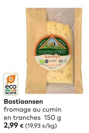 Promotions Bastiaansen fromage au cumin - Bastiaansen - Valide de 17/08/2022 à 13/09/2022 chez Bioplanet