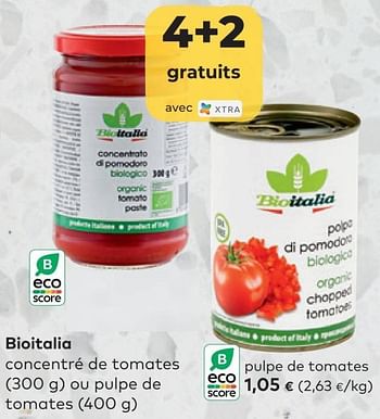 Promotions Bioitalia pulpe de tomates - Bioitalia - Valide de 17/08/2022 à 13/09/2022 chez Bioplanet