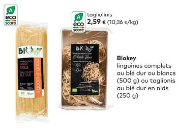 Promotions Biokey tagliolinis - Biokey - Valide de 17/08/2022 à 13/09/2022 chez Bioplanet
