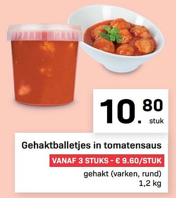 Promoties Gehaktballetjes in tomatensaus - Huismerk - Buurtslagers - Geldig van 19/08/2022 tot 15/09/2022 bij Buurtslagers
