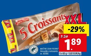 Promoties Gevulde croissants - Maitre Jean Pierre - Geldig van 29/08/2022 tot 03/09/2022 bij Lidl