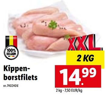 Promoties Kippenborstfilets - Huismerk - Lidl - Geldig van 29/08/2022 tot 03/09/2022 bij Lidl