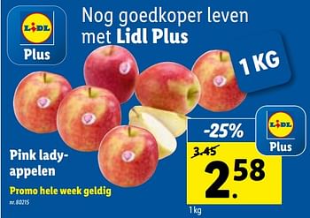 Promoties Pink ladyappelen - Huismerk - Lidl - Geldig van 29/08/2022 tot 03/09/2022 bij Lidl