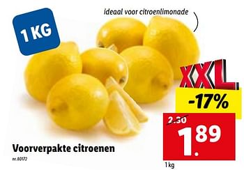 Promoties Voorverpakte citroenen - Huismerk - Lidl - Geldig van 29/08/2022 tot 03/09/2022 bij Lidl