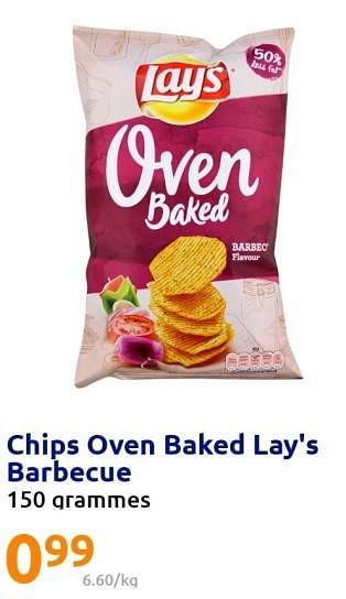 Promotions Chips oven baked lay`s barbecue - Lay's - Valide de 17/08/2022 à 23/08/2022 chez Action