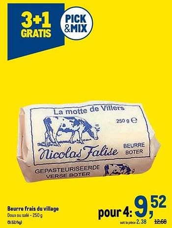 Promotions Beurre frais du village - La Motte de Villers - Valide de 24/08/2022 à 06/09/2022 chez Makro