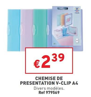 Promotions Chemise de presentation v-clip a4 - VIQUEL - Valide de 24/08/2022 à 29/08/2022 chez Trafic