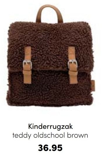 Promotions Kinderrugzak teddy oldschool brown - Produit Maison - Baby & Tiener Megastore - Valide de 21/08/2022 à 03/09/2022 chez Baby & Tiener Megastore