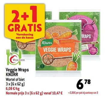 Promoties Veggie wraps knorr - Knorr - Geldig van 24/08/2022 tot 30/08/2022 bij Match