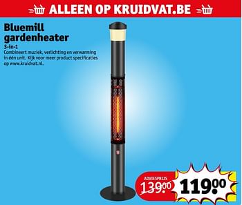 Promoties Bluemill gardenheater - Huismerk - Kruidvat - Geldig van 23/08/2022 tot 28/08/2022 bij Kruidvat