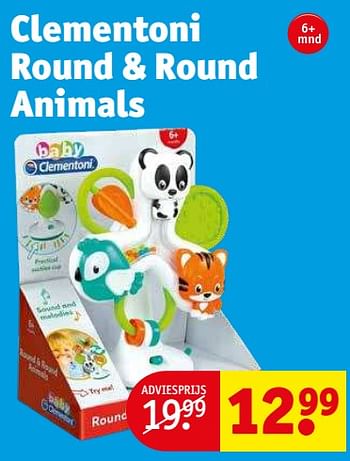 Promoties Clementoni round + round animals - Clementoni - Geldig van 23/08/2022 tot 28/08/2022 bij Kruidvat