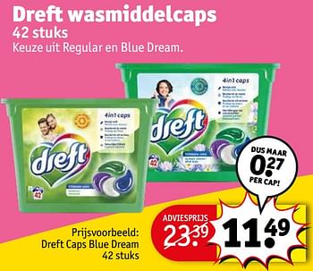 Promoties Dreft caps blue dream - Dreft - Geldig van 23/08/2022 tot 28/08/2022 bij Kruidvat