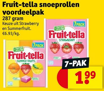 Promoties Fruit-tella snoeprollen voordeelpak - Fruittella - Geldig van 23/08/2022 tot 28/08/2022 bij Kruidvat