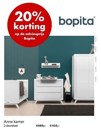 Promoties Anne kamer 2-deurskast - Bopita - Geldig van 01/09/2022 tot 30/09/2022 bij Multi Bazar