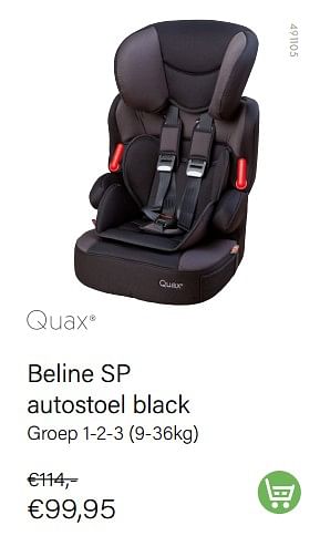 Promotions Beline sp autostoel black - Quax - Valide de 01/09/2022 à 30/09/2022 chez Multi Bazar