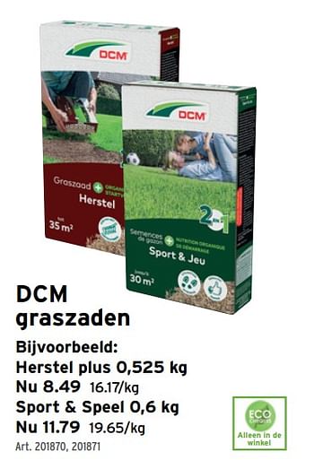 Promoties Dcm graszaden herstel plus - DCM - Geldig van 24/08/2022 tot 06/09/2022 bij Gamma