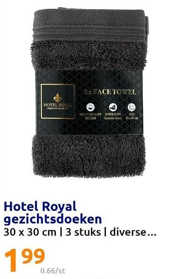 Promoties Hotel royal gezichtsdoeken - Hotel Royal - Geldig van 24/08/2022 tot 30/08/2022 bij Action