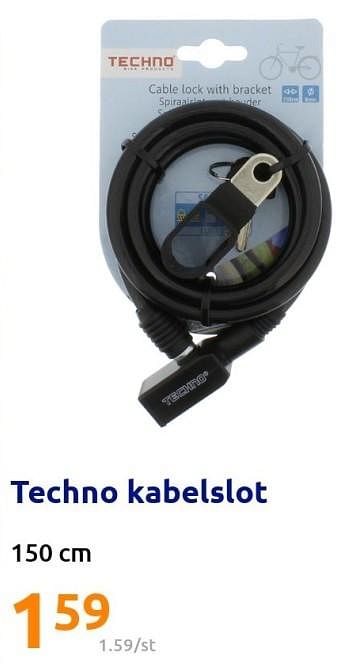 Promoties Techno kabelslot - Techno - Geldig van 24/08/2022 tot 30/08/2022 bij Action