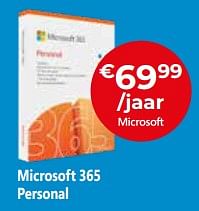 Promoties Microsoft 365 personal - Microsoft - Geldig van 15/08/2022 tot 30/09/2022 bij Exellent