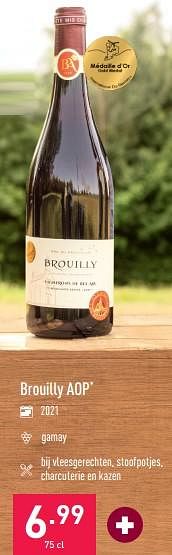 Promoties Brouilly aop - Rode wijnen - Geldig van 31/08/2022 tot 09/09/2022 bij Aldi