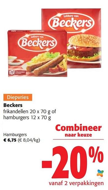 Promoties Beckers hamburgers - Beckers - Geldig van 24/08/2022 tot 06/09/2022 bij Colruyt