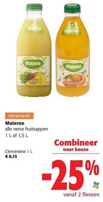 Promoties Materne clementine - Materne - Geldig van 24/08/2022 tot 06/09/2022 bij Colruyt