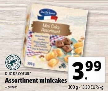 Promoties Assortiment minicakes - Duc De Coeur - Geldig van 05/09/2022 tot 10/09/2022 bij Lidl