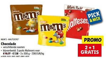 Promoties Chocolade - M&M 's - Geldig van 05/09/2022 tot 10/09/2022 bij Lidl