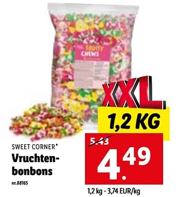 Promoties Vruchtenbonbons - Sweet Corner - Geldig van 05/09/2022 tot 10/09/2022 bij Lidl