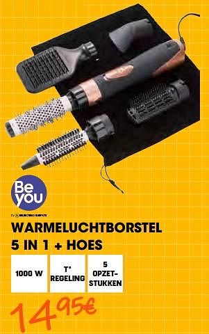 Promotions Be you warmeluchtborstel 5 in 1 + hoes - Be You - Valide de 26/08/2022 à 28/09/2022 chez Electro Depot