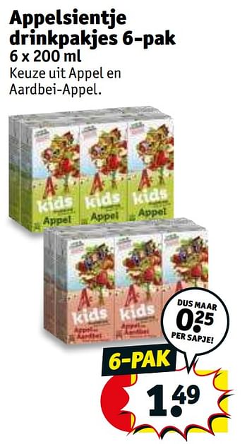 Promoties Appelsientje drinkpakjes - Appelsientje - Geldig van 30/08/2022 tot 11/09/2022 bij Kruidvat