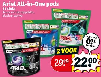 Promoties Ariel all-in-one pods - Ariel - Geldig van 30/08/2022 tot 11/09/2022 bij Kruidvat