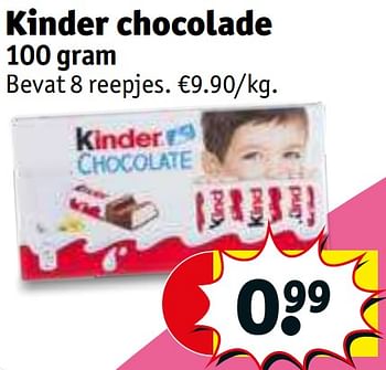 Promoties Kinder chocolade - Kinder - Geldig van 30/08/2022 tot 11/09/2022 bij Kruidvat