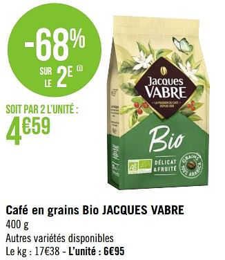 Promotions Café en grains bio jacques vabre - Jacques Vabre - Valide de 29/08/2022 à 11/09/2022 chez Géant Casino