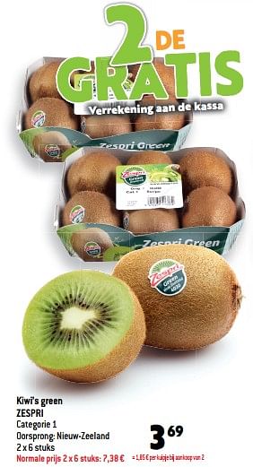 Promoties Kiwi’s green zespri - Zespri - Geldig van 31/08/2022 tot 06/09/2022 bij Match