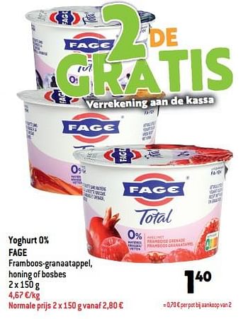 Promoties Yoghurt 0% fage - Fage - Geldig van 31/08/2022 tot 06/09/2022 bij Match