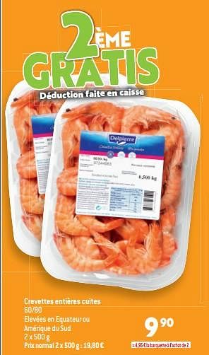Promotions Crevettes entières cuites - Produit maison - Match - Valide de 31/08/2022 à 06/09/2022 chez Match