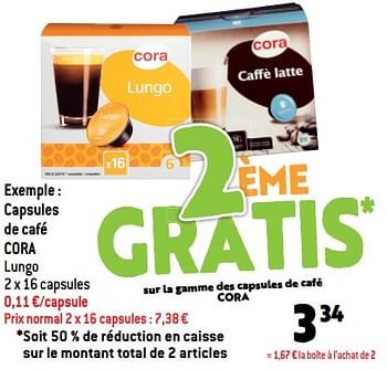 Promotions Capsules de café cora - Produit maison - Match - Valide de 31/08/2022 à 06/09/2022 chez Match
