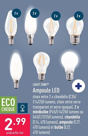 Promotions Ampoule led - Lightzone - Valide de 05/09/2022 à 16/09/2022 chez Aldi