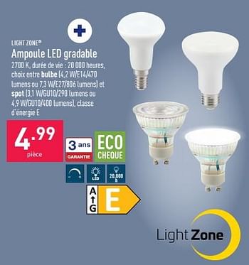 Promotions Ampoule led gradable - Lightzone - Valide de 05/09/2022 à 16/09/2022 chez Aldi