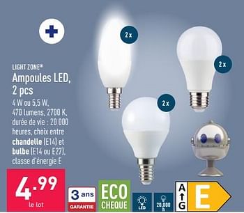 Promotions Ampoules led - Lightzone - Valide de 05/09/2022 à 16/09/2022 chez Aldi
