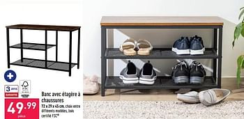 Promotions Banc avec étagère à chaussures - Home Creation Living - Valide de 05/09/2022 à 16/09/2022 chez Aldi