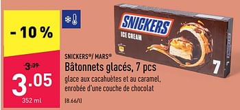 Promotions Bâtonnets glacés - Snickers - Valide de 05/09/2022 à 16/09/2022 chez Aldi