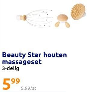 Promoties Beauty star houten massageset - Huismerk - Action - Geldig van 31/08/2022 tot 06/09/2022 bij Action