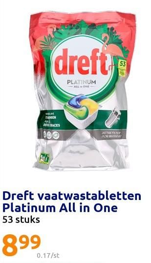Promoties Dreft vaatwastabletten platinum all in one - Dreft - Geldig van 31/08/2022 tot 06/09/2022 bij Action