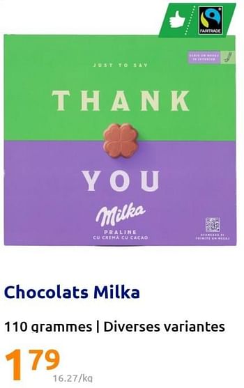 Promotions Chocolats milka - Milka - Valide de 31/08/2022 à 06/09/2022 chez Action