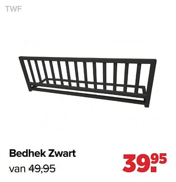 Promoties Bedhek zwart - TWF - Geldig van 29/08/2022 tot 24/09/2022 bij Baby-Dump